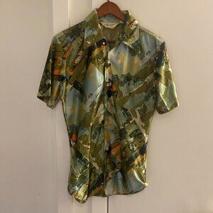 VINTAGE 70S CHARISMA BY TOWNLINE SHORT SLEEVE SHIRT 100% POLYESTER SIZE MEDIUM